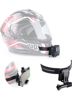 اشتري Motorcycle Helmet Chin Mount Kit for Gopro and Mobile Phone, Helmet Adhesive Mount with Phone Clip for GoPro Hero 10/9/8/7/6/5,DJI Osmo Action,Insta360 ONE R,Action Camera and Smartphone في الامارات