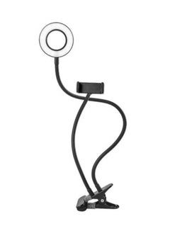 Buy Phone Holder With Selfie Ring Light Fill Flash Light Black in UAE