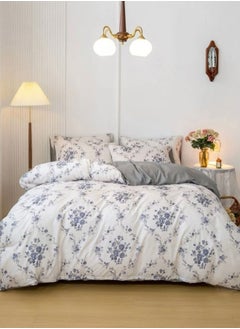 Buy 6 Piece Queen Size Bedding Set without filler Bohemian with Blue Flowers Design. in UAE