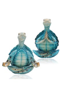 اشتري Sea Turtle Meditating Yoga Figurines, Yoga Sea Turtle Figurine Statues for Meditating, for Living Room Office Bedroom Decoration and Spiritual Garden Room في الامارات