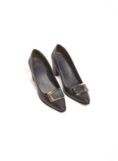 Buy Elegant Genuine Leather Shoes With Pointed Toe and High Heel Stacked in Egypt