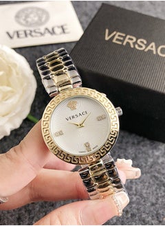 Buy Versace Women's Classic Fashion Cubic Zirconia Quartz Watch with Gold Stainless Steel Band Gift 33mm in UAE