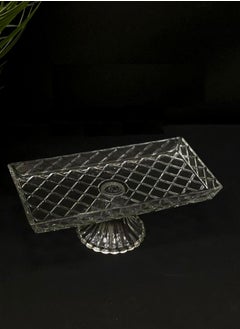 Buy A multi-use Glass Serving Dish with a Base for Sweets and Fruits 32*17*12 in Saudi Arabia