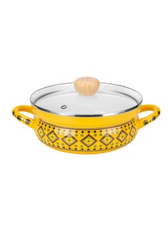 Buy Najdi inscription cooking pot, Heritage cooking pot, Yellow, Size 26 Cm in Saudi Arabia