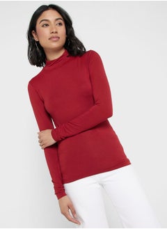 Buy High Neck Long Sleeve Top in UAE