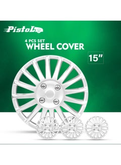 Buy 15 Inch Wheel Hubcaps Set of 4 Pcs Automotive Hub Wheel Cap with Universal Snap-On Rings Wheel Cover - Pistol WJ-5019-A-15 in Saudi Arabia