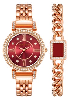 اشتري Anne Klein Women's Premium Crystal Accented Watch and Bracelet Set AK2928BRST في الامارات