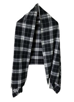 Buy Plaid Check/Carreau/Stripe Pattern Winter Scarf/Shawl/Wrap/Keffiyeh/Headscarf/Blanket For Men & Women - XLarge Size 75x200cm - P04 Black in Egypt