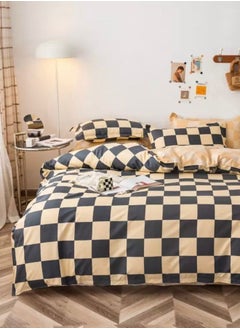 اشتري Light Yellow and Grey Checkered Design Queen/Double Size Duvet Cover Set Includes 1 Duvet cover - 200*230cm. 1 Flat sheet - 230*250cm. 4 Pillow cases - 50*75cm. في الامارات