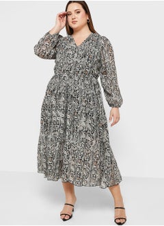 Buy Fit & Flare Printed Dress in Saudi Arabia