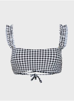 Buy Gingham Frill Strap Bikini Top in Saudi Arabia