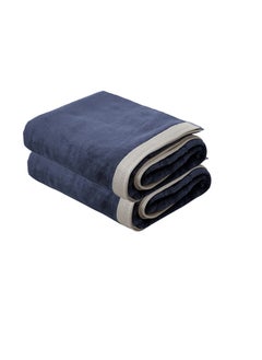 Buy 2 Piece Oversized Velour Luxury Beach Towel -Fluffy Velour Cotton 90 x 165 Cm-  450 GSM 100 % Cotton in UAE