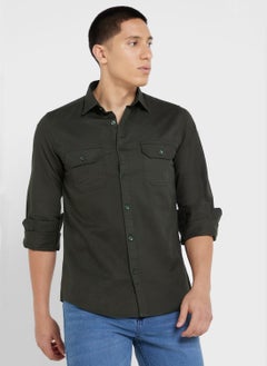 Buy Pure Cotton Casual Double Pocket Shirt in Saudi Arabia