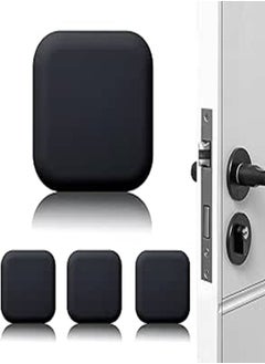 اشتري Door Stoppers Wall Protector, Door Handle Silicone Crash Pad, 4 Pieces Self-Adhesive Door Rear Buffers Quiet Anti-Bump Pads Furniture Accessories for Home Office (Black) في السعودية