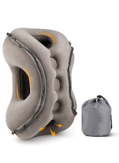 اشتري Inflatable Travel Pillow for Airplane to Avoid Neck and Shoulder Pain Support Head Neck Used for Sleeping Rest Grey 53.5x39x32.5cm في الامارات