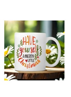 Buy 1pc Festive Ceramic Coffee Mug, Double-Sided "Have Yourself a Merry Little Christmas" Design, 11oz Novelty Drinkware for All Seasons, Ideal Christmas and New Year Gift in UAE