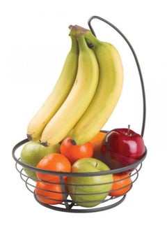 Buy Fruit Basket with Banana Hook  Modern Fruit Bowl with Banana Holder for the Kitchen Counter   Practical Fruit Tree Bowl Made of Metal for Fruits and Vegetables - Matte Black in UAE