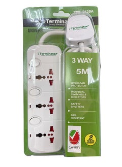 Buy Terminator 3 Way Universal Power Extension Socket 5M Cable 13A TPB 213SA-5M ESMA Approved in UAE