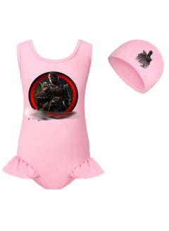 Buy Black Myth Goku Girls' One Piece Swimsuit And Cap Set in UAE