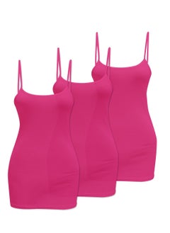 اشتري Women's Basic Stretch Camisole Vest Pink 3 PCs في الامارات