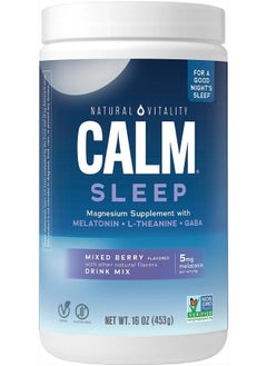 Buy Calm Sleep, Melatonin & Magnesium Citrate, Sleep Aid Drink Mix, GABA, Sleep Aid, Vegan, Gluten Free & Non-GMO, Mixed Berry, 16 Oz in UAE