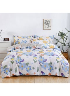 Buy 6-Piece King Size Duvet Cover Set|1 Duvet Cover + 1 Fitted Sheet + 4 Pillow Cases|Microfibre|LOBLOLLY in UAE