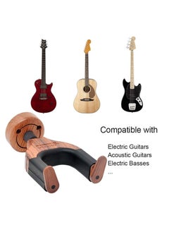 Buy Guitar Wall Mount, Auto Lock Guitar Wall Hanger, Hard Wood Base in Guitar Shape Guitar Hook, Guitar Holder for Acoustic, Electric, Classical, Bass Guitars, Guitar Accessories in UAE