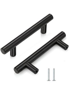 Buy 10 Pack Kitchen Cabinet Handles, 200mm Stainless Steel Kitchen Door Handles, 128mm Hole Center T Bar Drawer Cupboard Handles with Screws, Kitchen Drawer Pulls for Bathroom Bedroom Wardrobe in UAE