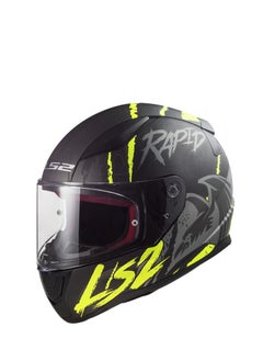 Buy LS2 FF353 RAPID FULL FACE RACING HELMET - SIZE XL - COLOR Raven Matt Black Silver Yellow in Egypt