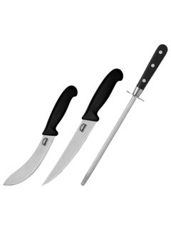 Buy Samura Butcher Set Of 2 Kitchen  Knives: Skinning Knife Butcher Knife And Honing Rod(Bag Included) in UAE