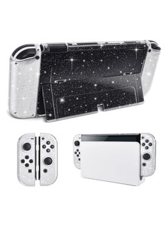 Buy Compatible with Nintendo Switch OLED Protective Case the Host PC Material is Shock-absorbing and Scratch-resistant Joy-con Game Handle is Made of TPU Material Comfortable to Hold (Flash Silver) in Saudi Arabia