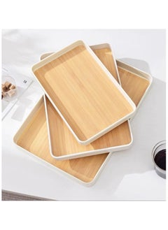 Buy Melamine Serving Tray Small, Medium And Large Sizes 3 Pieces - Multicolours - Assorted shapes in Egypt