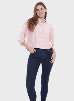 Buy Button Down Crop Shirt in UAE