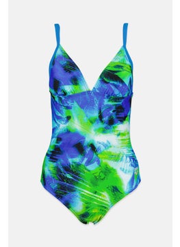 اشتري Women Palm Beach One,Piece Swimwear, Blue and Green في السعودية