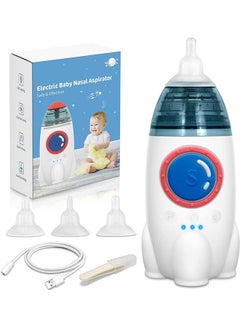 Buy Nasal Aspirator for Baby, Electric Nose Aspirator for Toddler, Automatic Nose Cleaner with 3 Silicone Tips, Adjustable Suction Level, Music and Light Soothing Function(small rocket) in Saudi Arabia