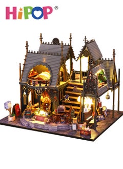 اشتري Magic Mini House with Light,Dollhouse Kit Villa Model,Children's Handicraft Set في السعودية