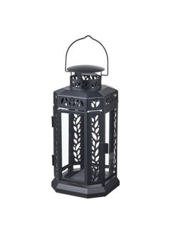 اشتري Lantern F Block Candle In Outdoor Black 28 Cm في السعودية