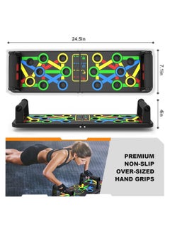 Buy Push Up Board, Multi-Function 14 in 1 Push Up Bar, Foldable Push Up Handles for Floor to Strengthen Arms, Core and Back, Portable Home Gym Strength Training Equipment for Men and Women in Saudi Arabia