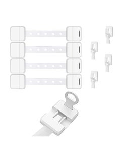 اشتري 4Pcs Child Safety Strap Locks Child Safety Drawer Cupboard Oven Refrigerator Adhesive Locks Adjustable Toilets Seat Fridge Latches No Drilling في السعودية