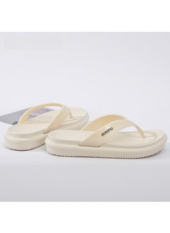 Buy Fashion Thick-Soled Flip Flops for WomenCloud Cream Cloud Cream in UAE