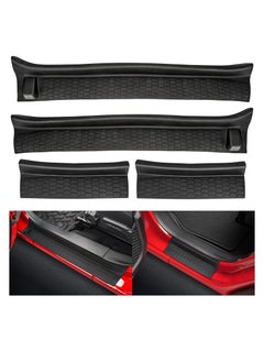 اشتري Door Sill Guards Kit, All Terrain Entry Guard Kit, Black Rubber Door Entry Guards for 2018-2021 Jeep Wrangler JL JLU Gladiator JT 4-Door Accessories Parts Door Sill Protector Replacement, (4PCS) في السعودية