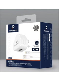 Buy PROMASS - Wall head with iPhone USB cable, 10 W, white, M/PM0101 in Saudi Arabia