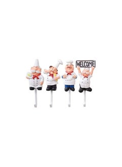 Buy 4pcs set Kitchen Cartoon Shape Resin Power Cord Storage Rack Hooks Wall Hanger Kitchen Hooks For Utensils,White in UAE