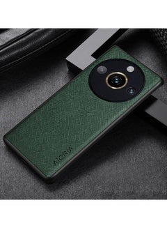 Buy Realme 11 Pro Plus 5G case for, TPU + Leather + Rear Camera Protector 3 In 1 —Anti Scratch Handmade Case for Realme 11 Pro+ (Green) in Saudi Arabia