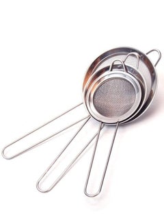 Buy 3 Piece Set of High Quality Stainless Steel Fine Mesh Strainers in UAE