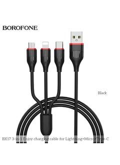 Buy 3-in-1 Charging Cable for iPhone + Micro + Type-C in UAE