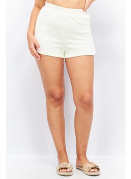 اشتري Women Textured Basic Shorts, Cream في الامارات