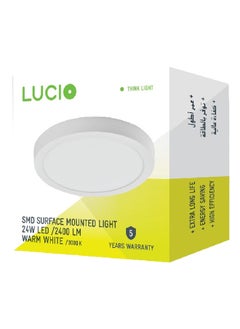 Buy 3000K 24W Round Surface LED Panel Light Warm White 30.8 x 31.6 x 4.6 cm SM36D-24W-3000K in Saudi Arabia