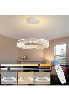 Buy Modern LED Chandelier Dimmable Hanging Pendant Light with Remote Adjustable Ring Acrylic LED Chandelier Pendant Lighting Fixture for Kitchen Island Dining Living Room Bar 50w in Saudi Arabia