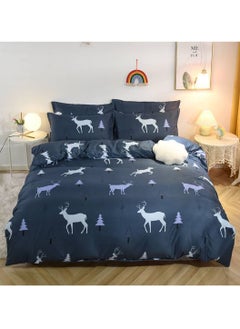 Buy 4-Piece Cartoon Animals Design Duvet Cover Set Cotton Multicolour 200x230cm in Saudi Arabia